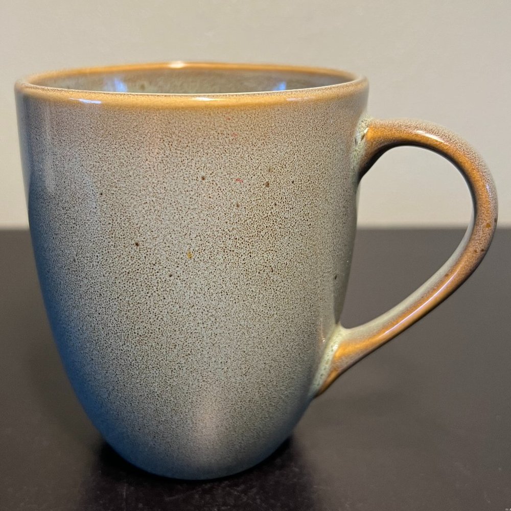 Ruff Hewn Pottery Swirl Celadon Stoneware Mug 16oz Green Brown Coffee Cup